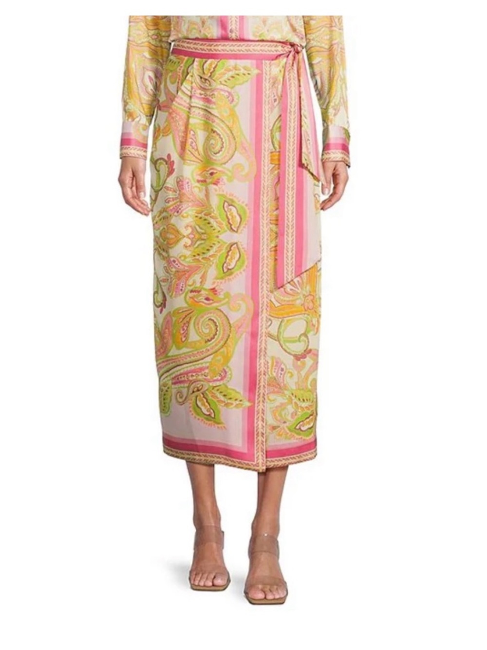 NWT Antonio Melani Clio Satin Printed Wrap Coordinating Skirt - Picture 5 of 7